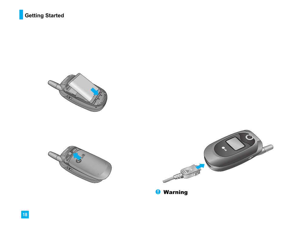 Charging the battery | LG 225 User Manual | Page 18 / 80