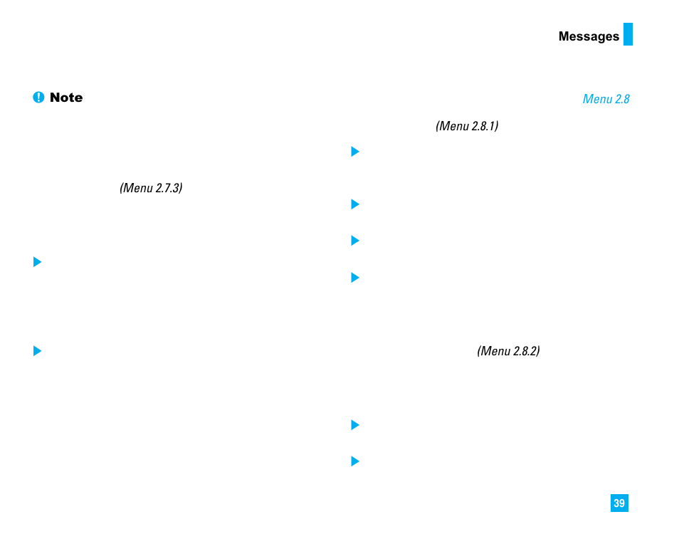 Settings | LG 225 User Manual | Page 39 / 80