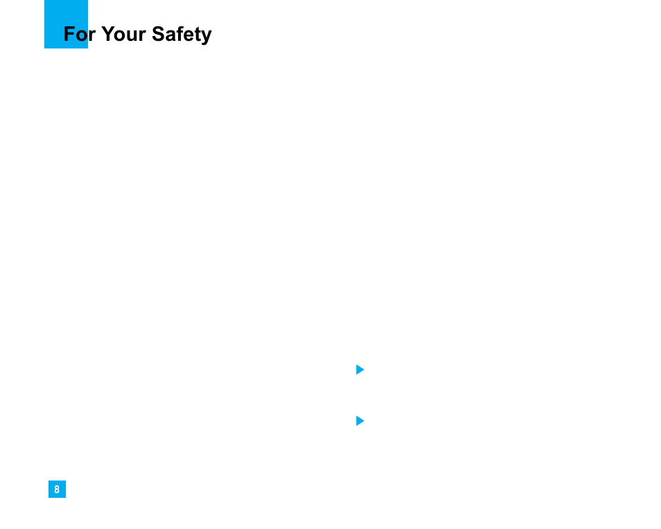 For your safety | LG 225 User Manual | Page 8 / 80