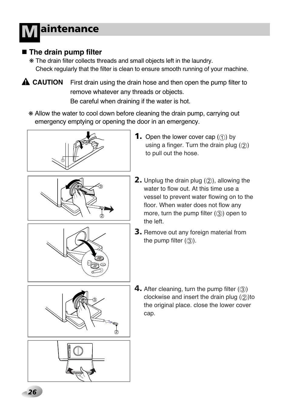 Aintenance | LG WD-1259 series User Manual | Page 26 / 64