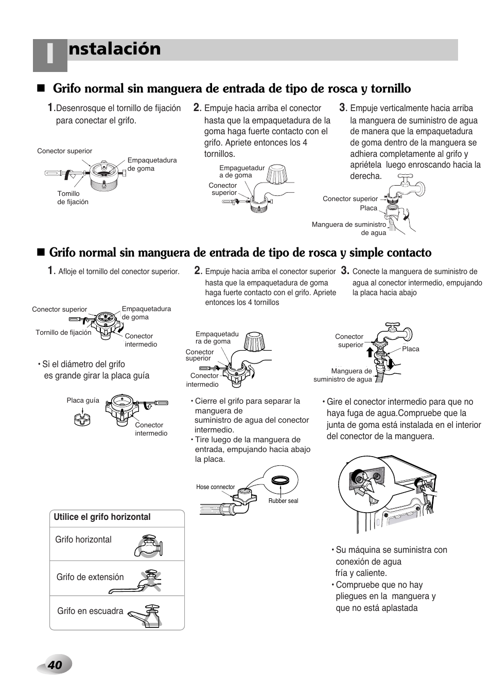 Nstalación | LG WD-1259 series User Manual | Page 40 / 64