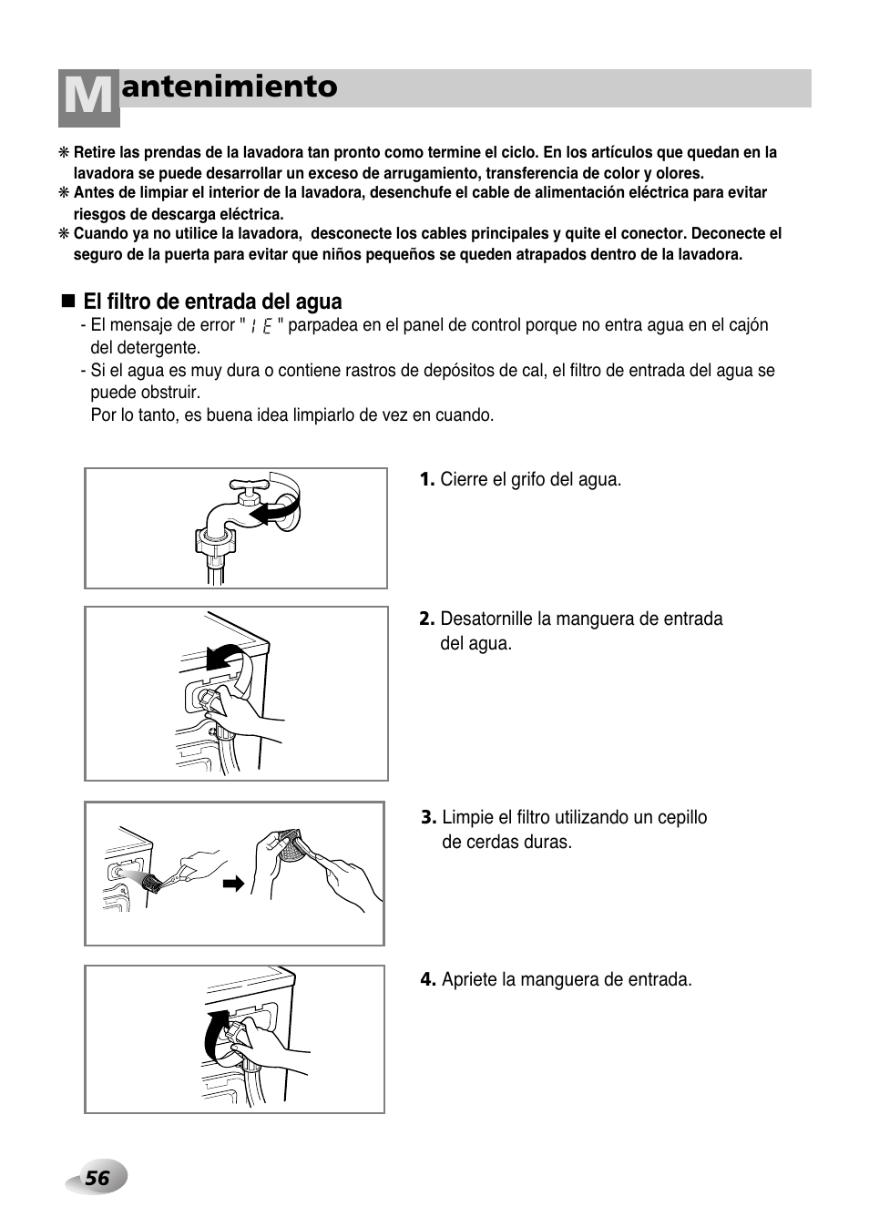 Antenimiento | LG WD-1259 series User Manual | Page 56 / 64