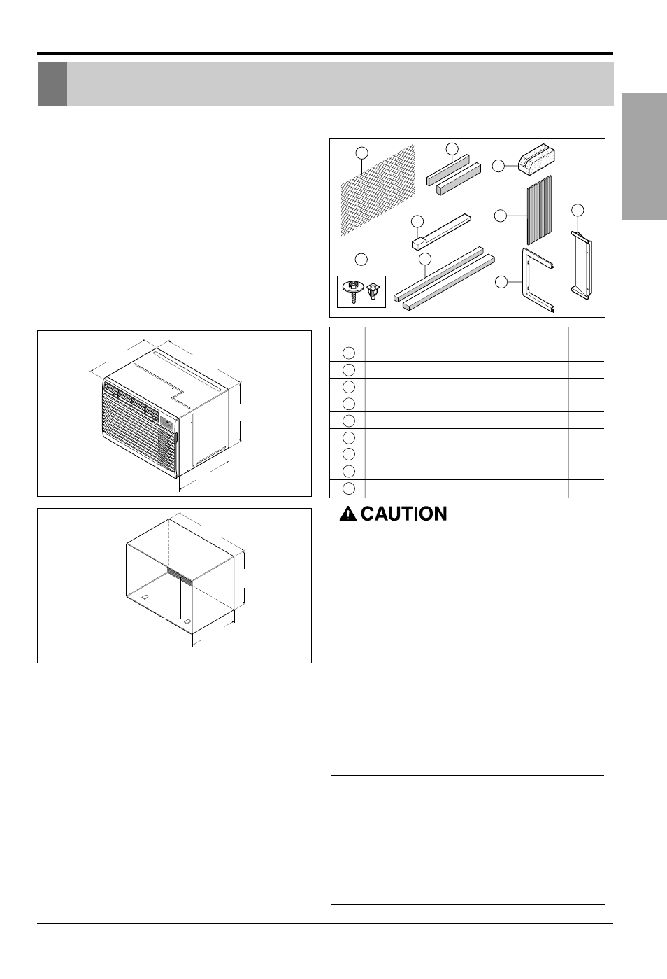English, Installation requirements, Owner’s manual 11 | Installation, Electrical service, Installation hardware | LG LT1030HR User Manual | Page 11 / 48