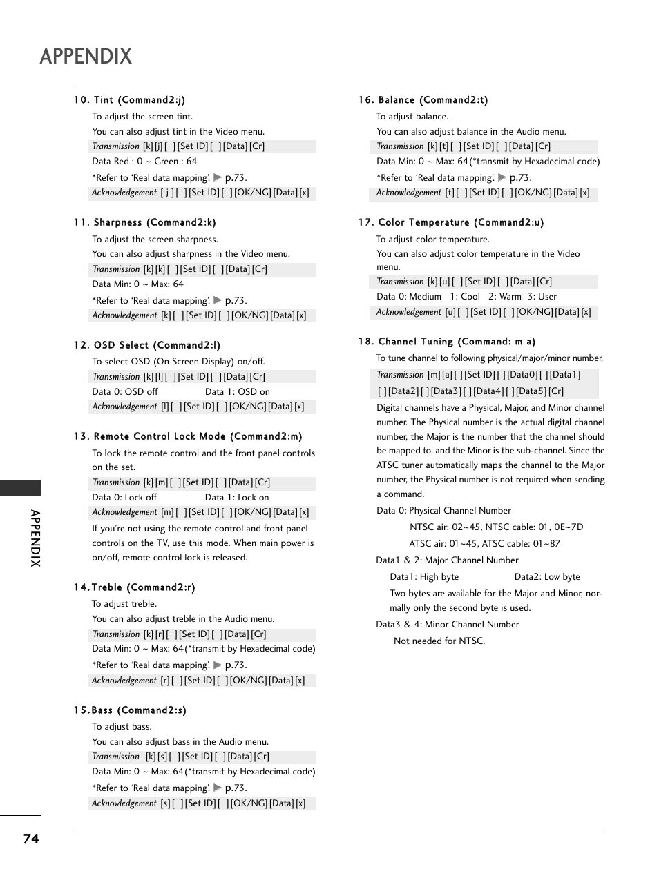 Appendix | LG 23LS7D User Manual | Page 76 / 78