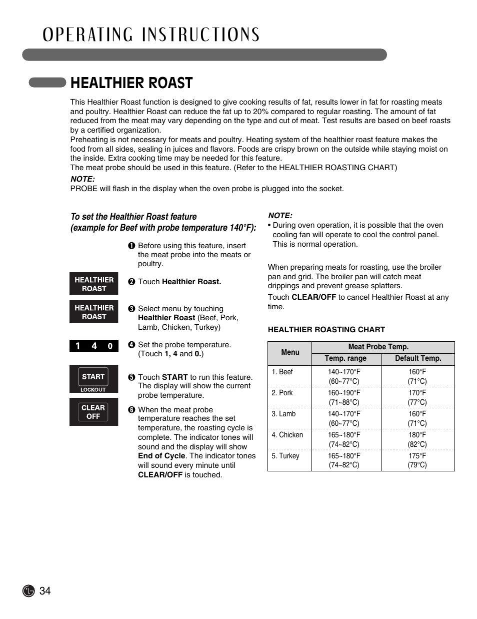 Healthier roast | LG Electric Range LSE3092ST User Manual | Page 34 / 50