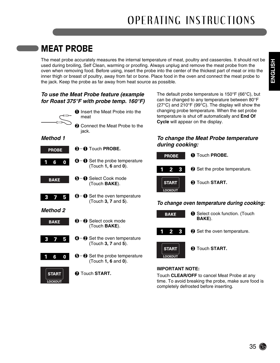 Meat probe | LG Electric Range LSE3092ST User Manual | Page 35 / 50