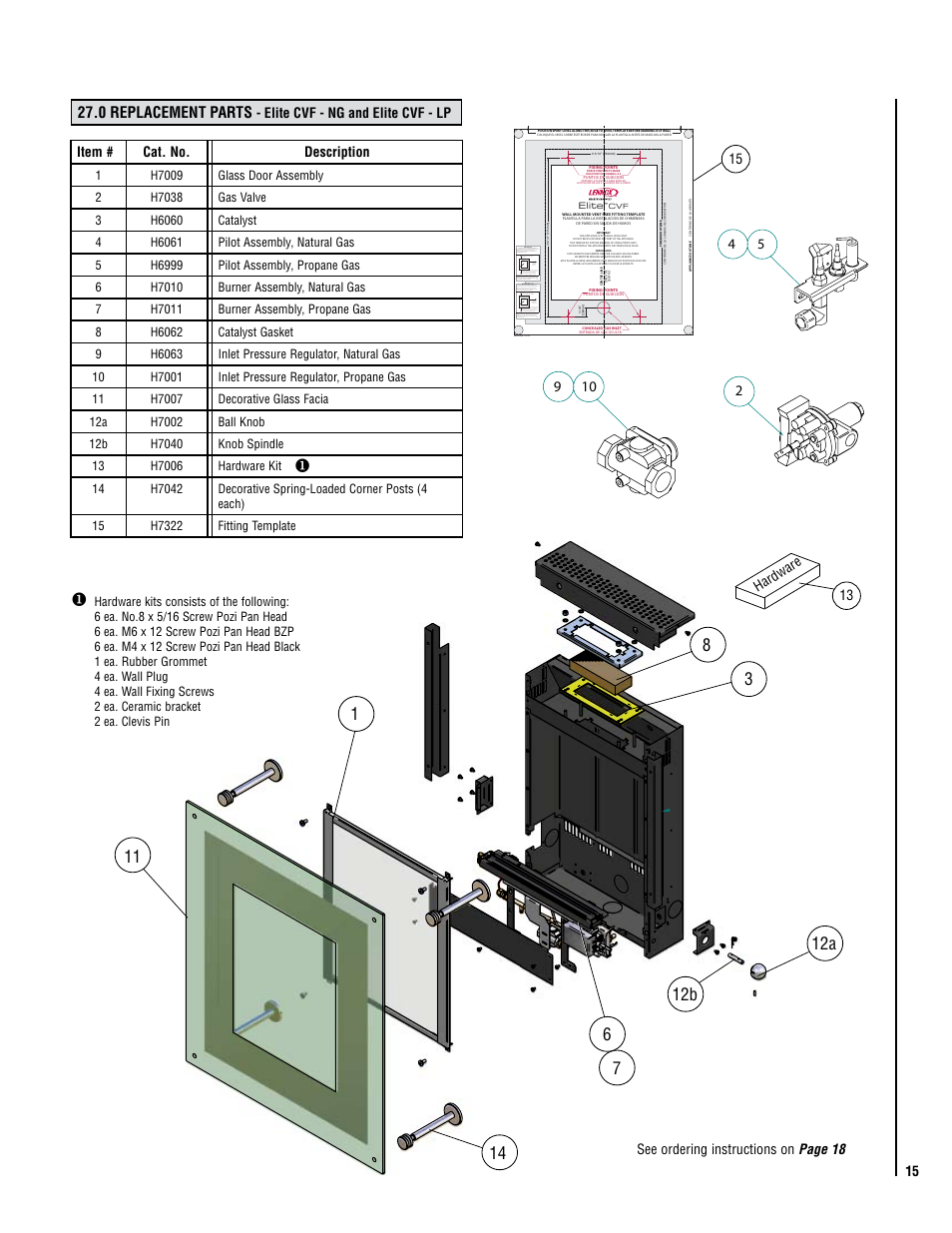 12b 14, 0 replacement parts | LG ELITE CVF User Manual | Page 15 / 18