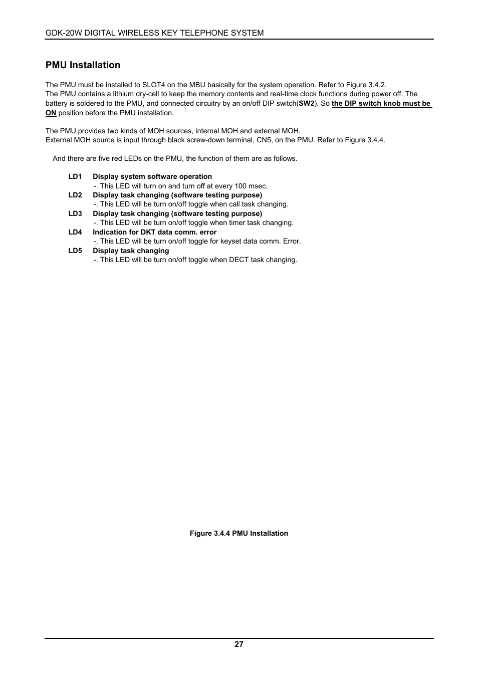 Pmu installation | LG GDK-20W User Manual | Page 25 / 98