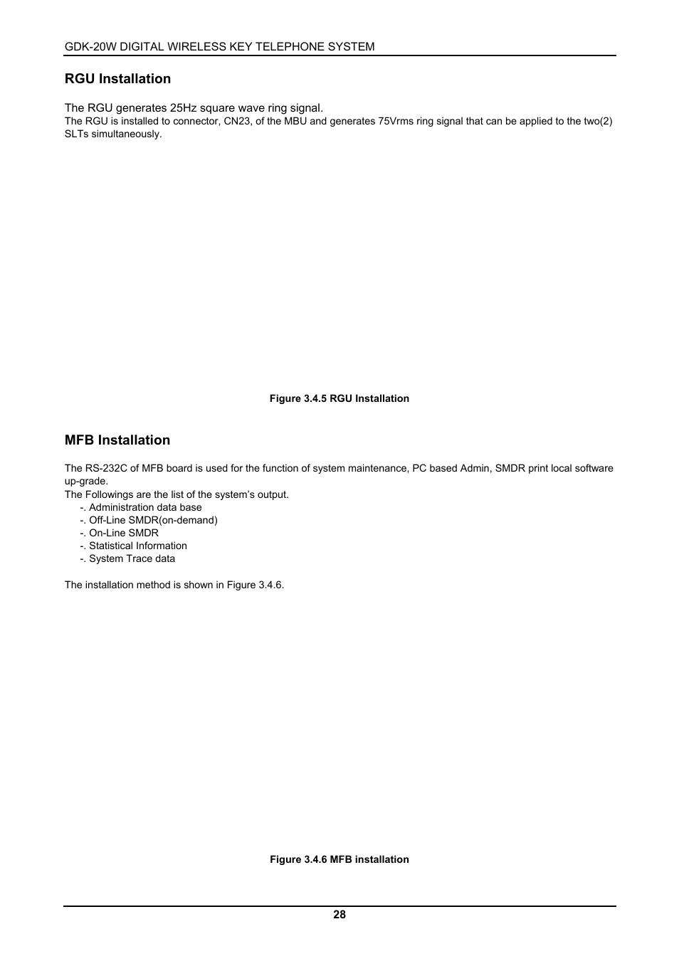Rgu installation, Mfb installation | LG GDK-20W User Manual | Page 26 / 98