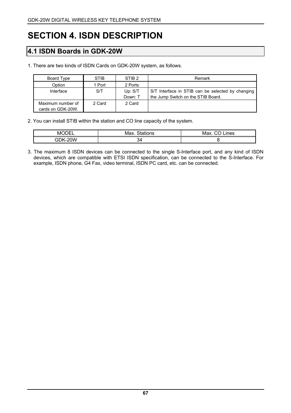 1 isdn boards in gdk-20w | LG GDK-20W User Manual | Page 65 / 98