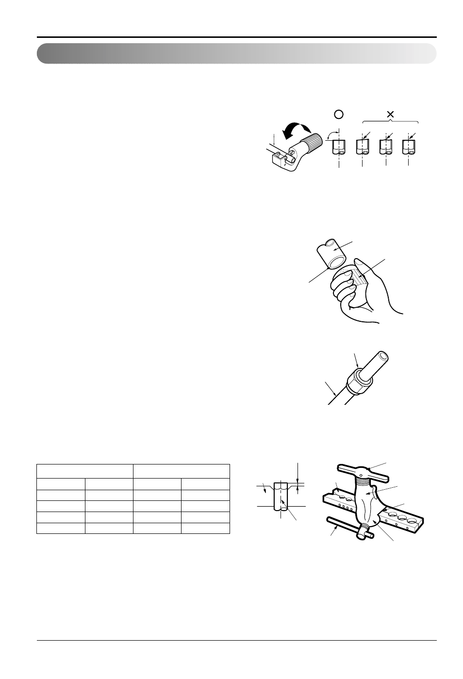 Flaring work, Cut the pipes and the cable, Burrs removal | Putting nut on | LG LS122CE User Manual | Page 16 / 31
