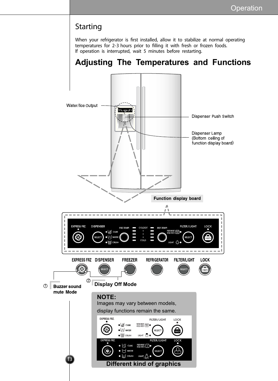 Operation | LG LSC27910** User Manual | Page 13 / 56