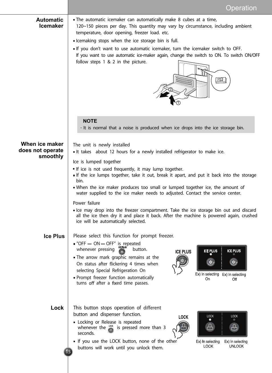Operation | LG LSC27910** User Manual | Page 15 / 56