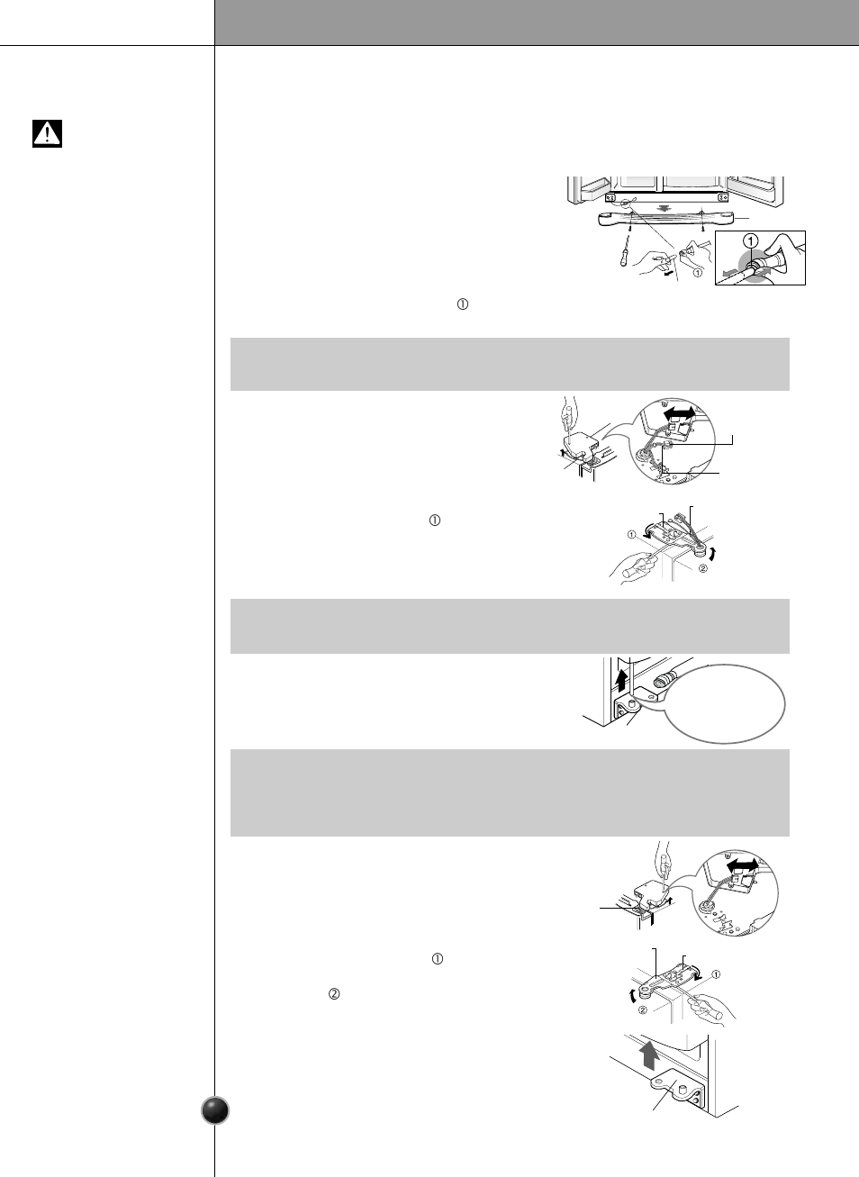 Desinstalación de las puertas, Advertencia, Instalación | LG LSC27910** User Manual | Page 35 / 56