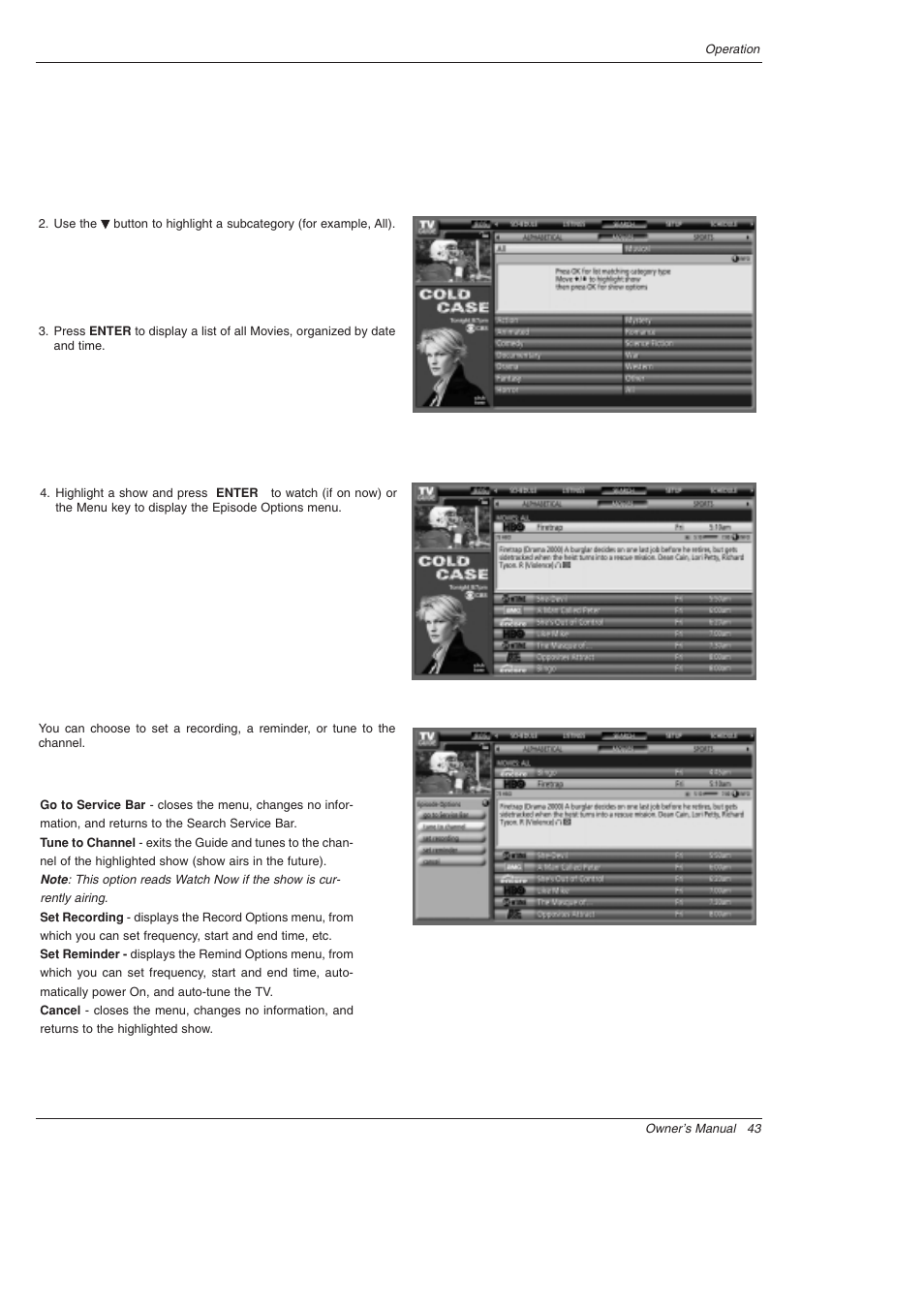 LG 52SX4D User Manual | Page 43 / 104