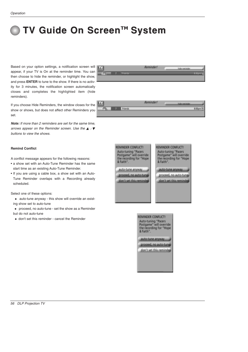 Tv guide on screen, System | LG 52SX4D User Manual | Page 56 / 104