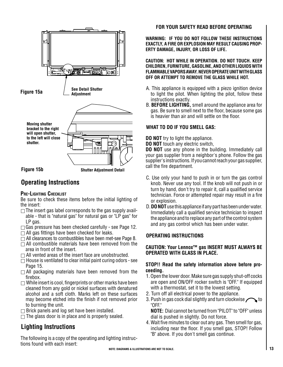 Operating instructions, Lighting instructions | LG RAVENNA RDV33\40 User Manual | Page 13 / 24