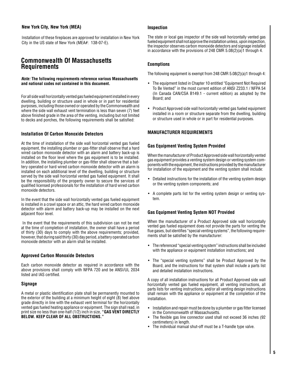 Commonwealth of massachusetts requirements | LG RAVENNA RDV33\40 User Manual | Page 5 / 24