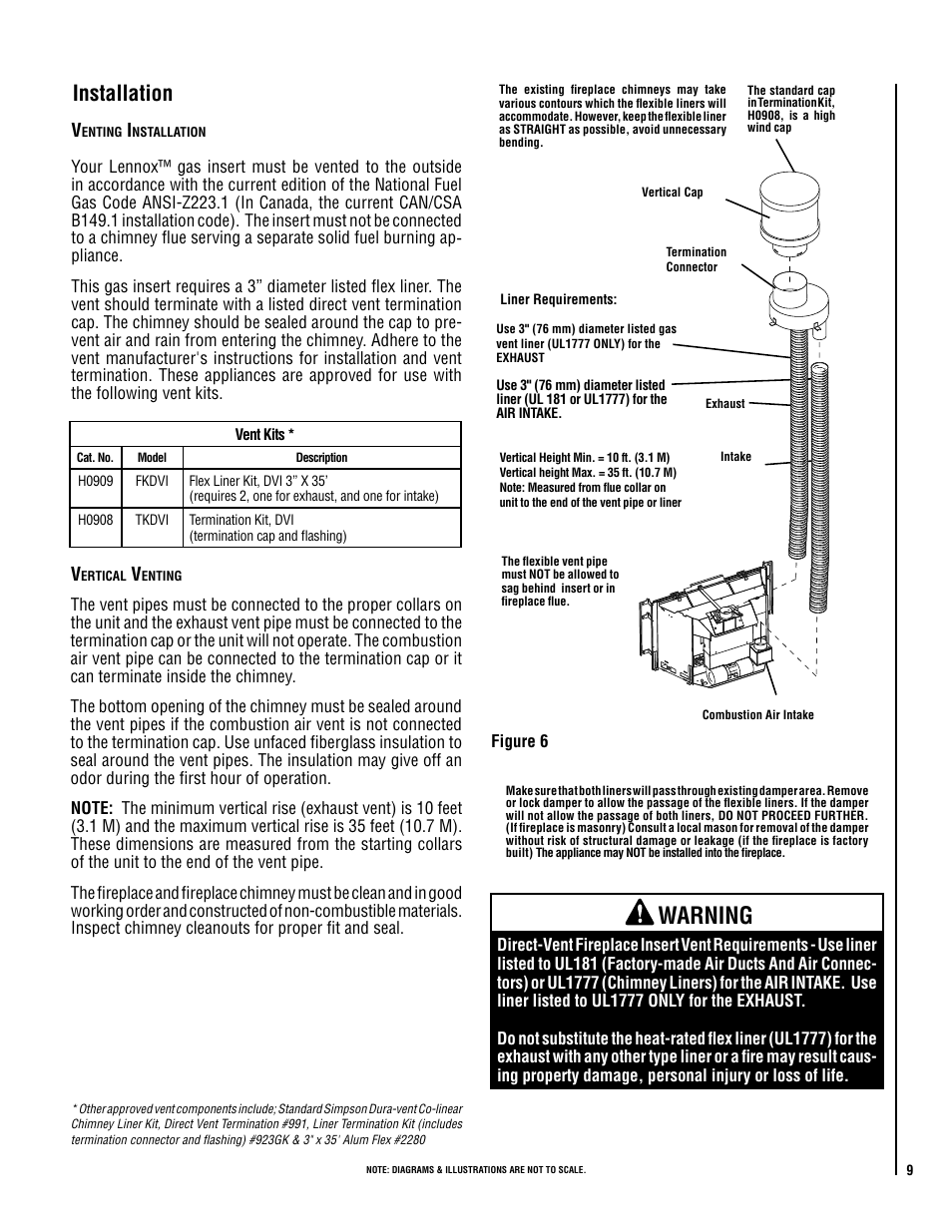 Warning, Installation | LG RAVENNA RDV33\40 User Manual | Page 9 / 24