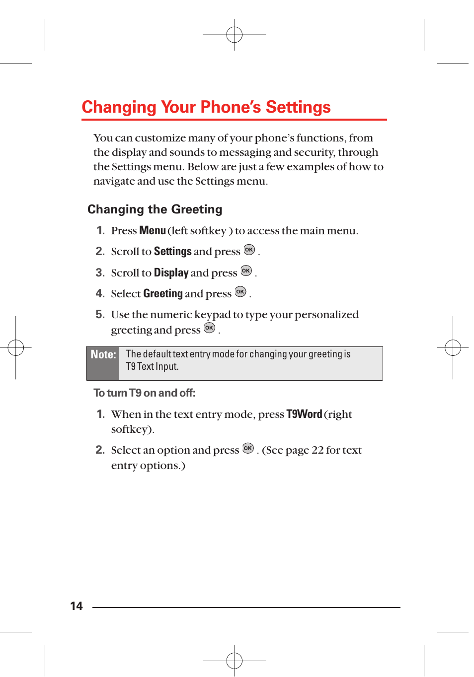 Changing your phone’s settings | LG Sti User Manual | Page 20 / 40