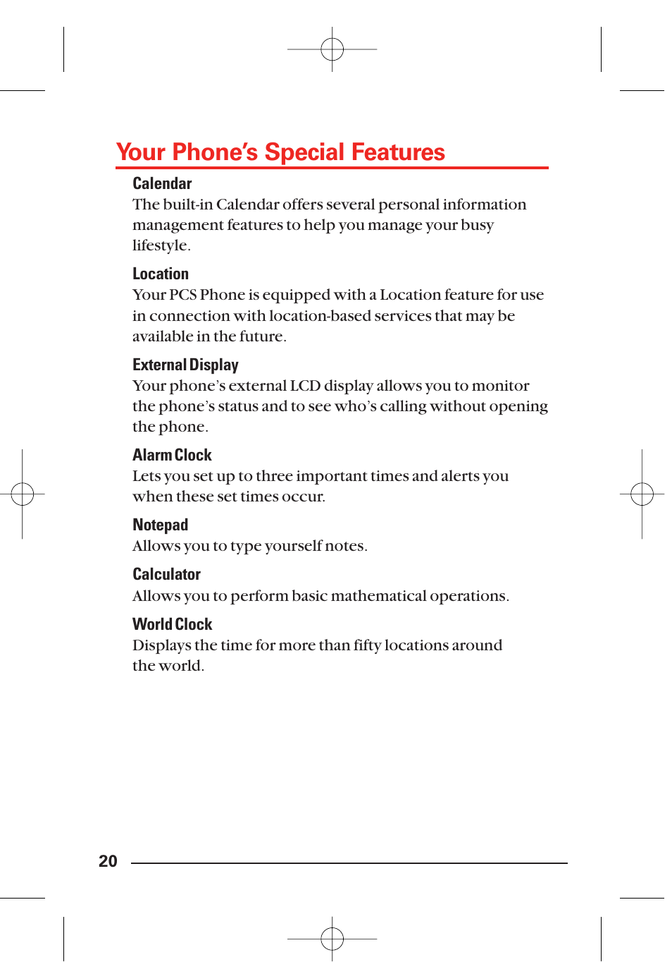 Your phone’s special features | LG Sti User Manual | Page 26 / 40