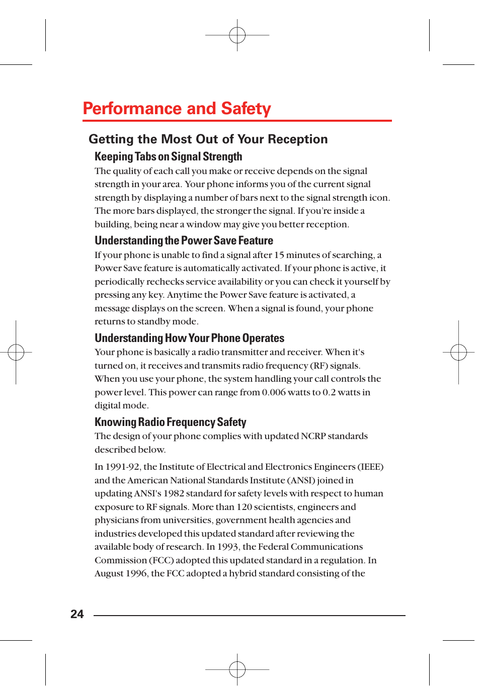 Performance and safety, Getting the most out of your reception | LG Sti User Manual | Page 30 / 40