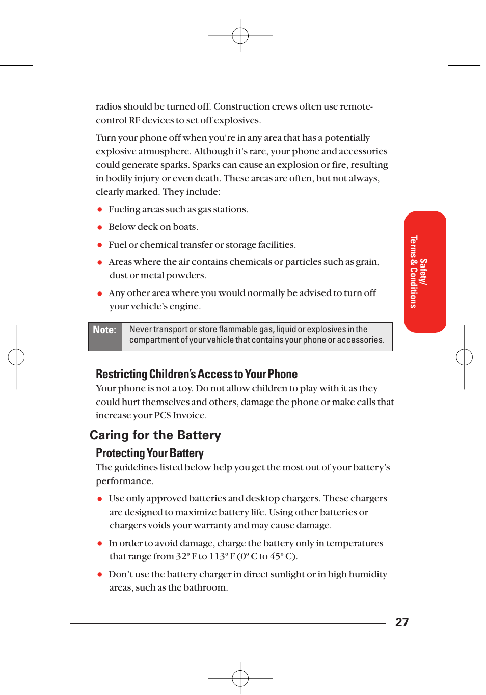 Caring for the battery, Restricting children’s access to your phone, Protecting your battery | LG Sti User Manual | Page 33 / 40