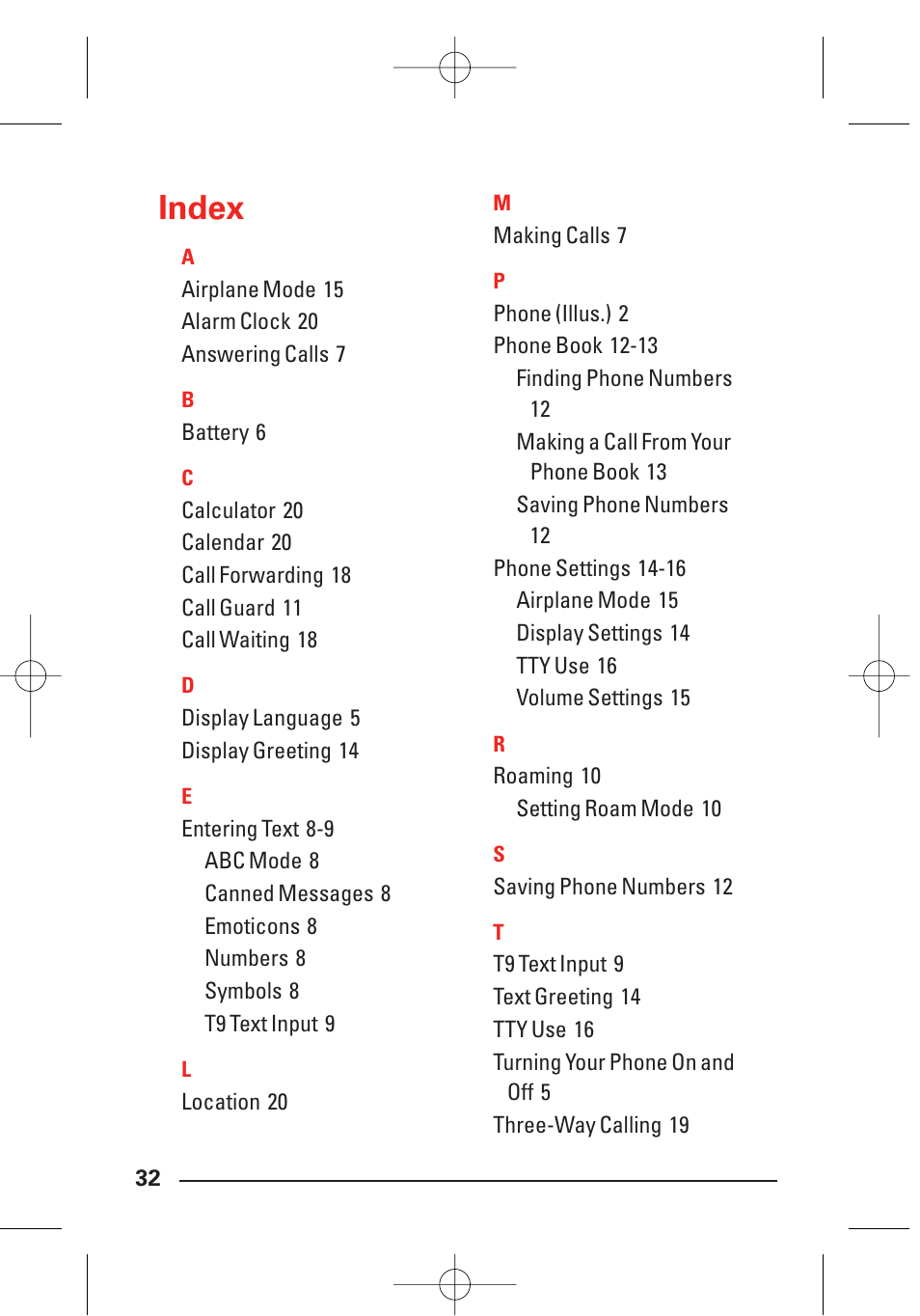 Index | LG Sti User Manual | Page 38 / 40