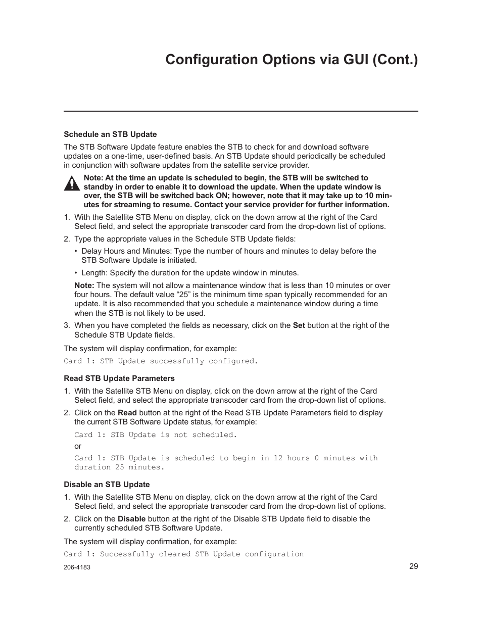 Configuration options via gui (cont.) | LG CodePlus MUX/MOD Feature Card HCS6320 User Manual | Page 29 / 52