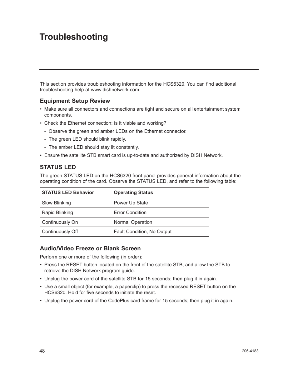 Troubleshooting | LG CodePlus MUX/MOD Feature Card HCS6320 User Manual | Page 48 / 52