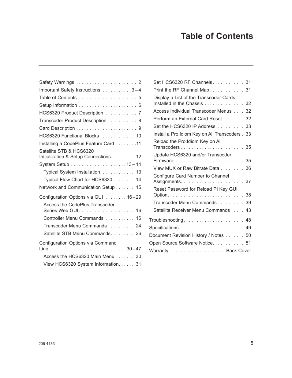 LG CodePlus MUX/MOD Feature Card HCS6320 User Manual | Page 5 / 52