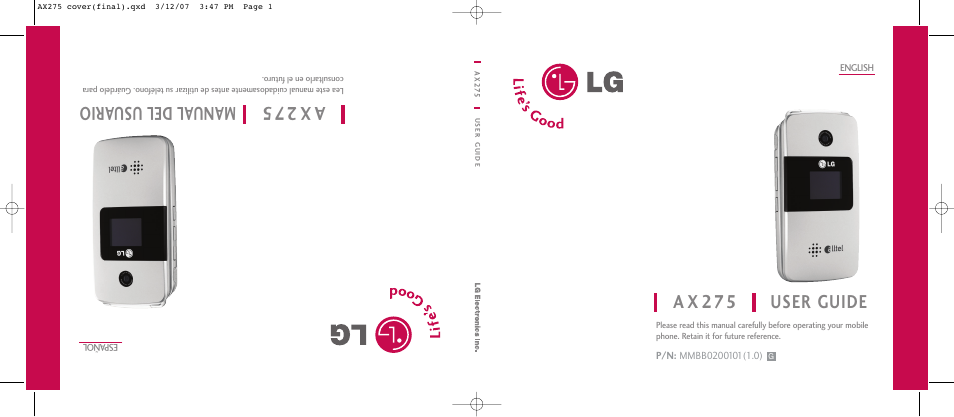 LG AX275 User Manual | 99 pages