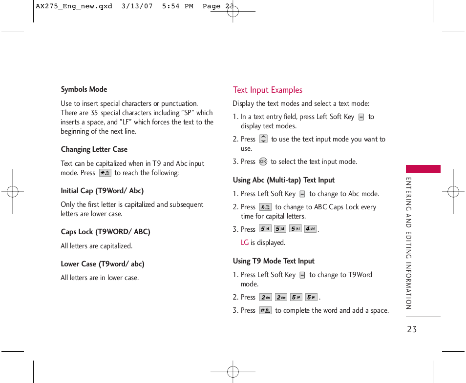 LG AX275 User Manual | Page 25 / 99