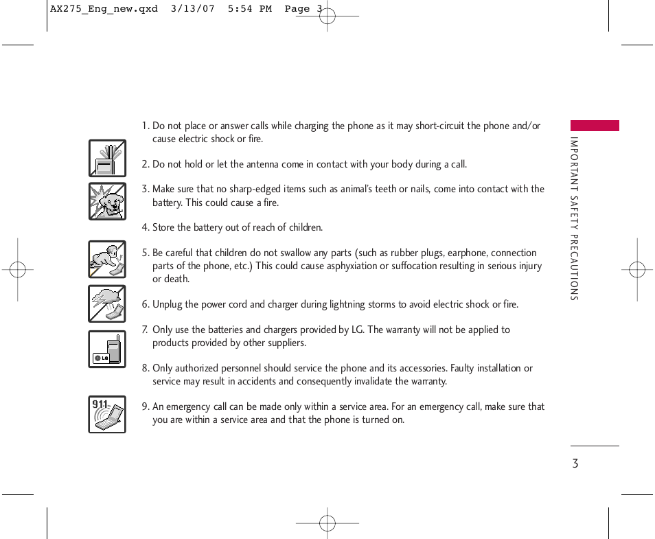 LG AX275 User Manual | Page 5 / 99