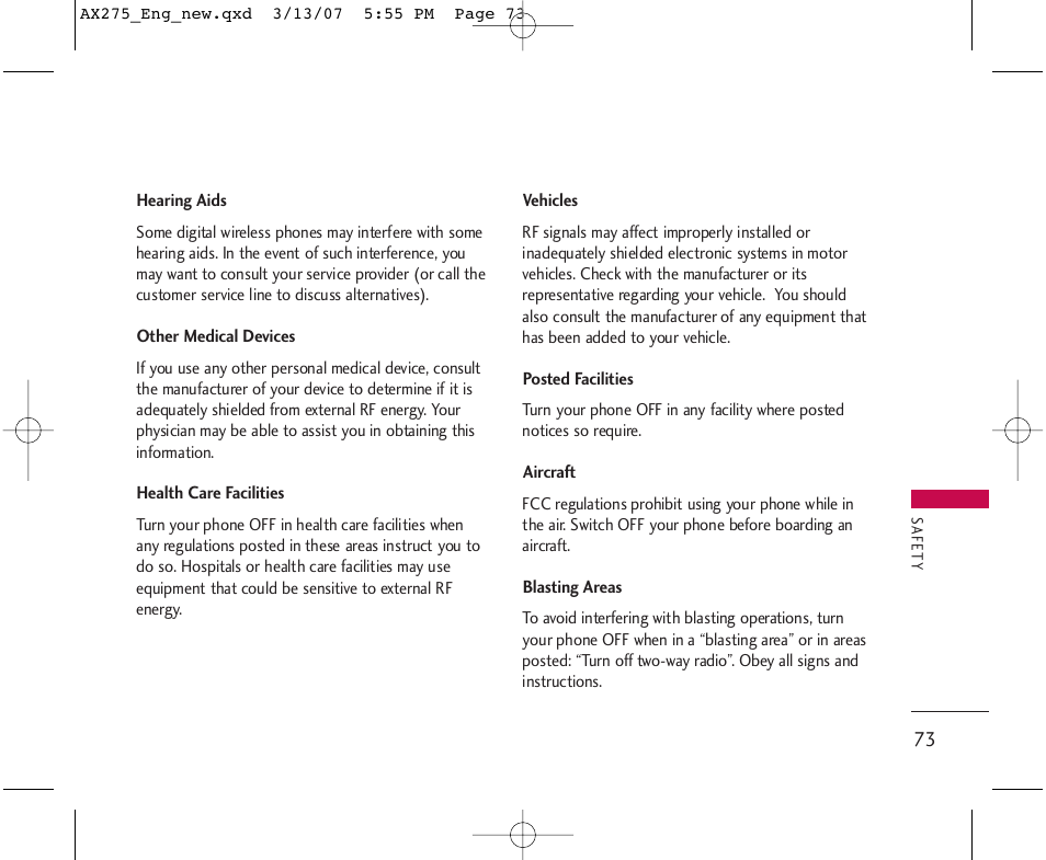 LG AX275 User Manual | Page 75 / 99