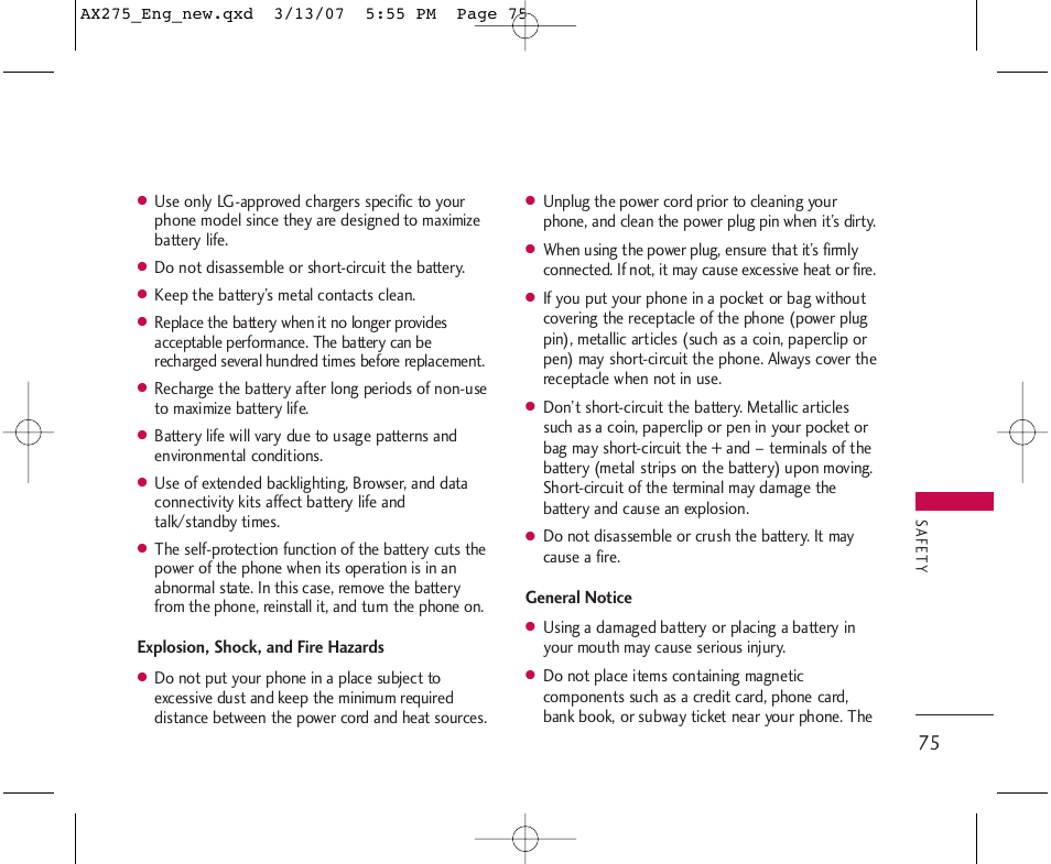 LG AX275 User Manual | Page 77 / 99