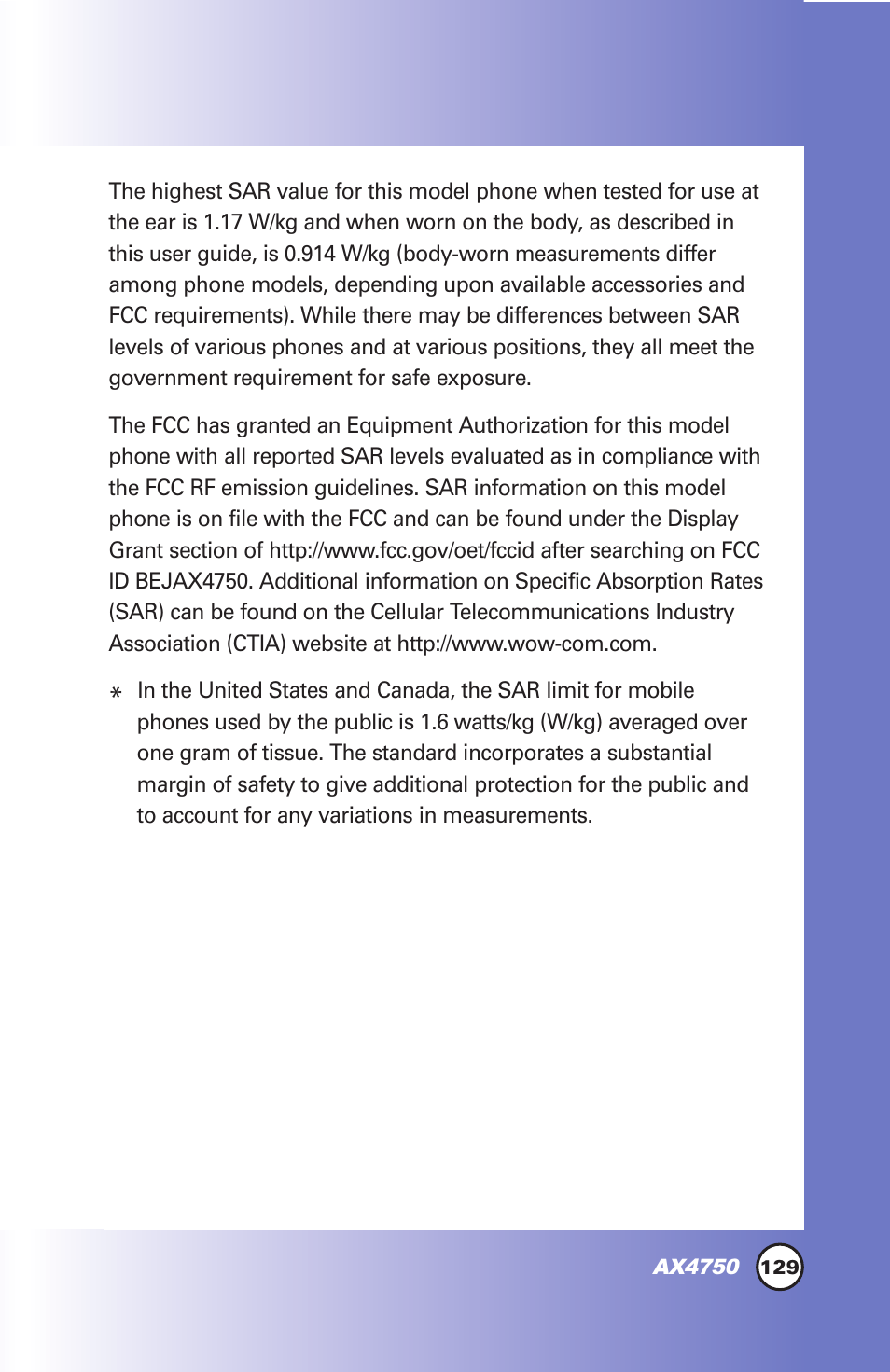 LG AX4750 User Manual | Page 129 / 137