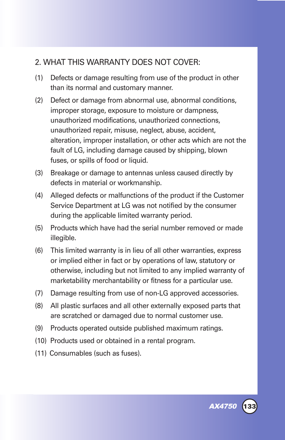 LG AX4750 User Manual | Page 133 / 137