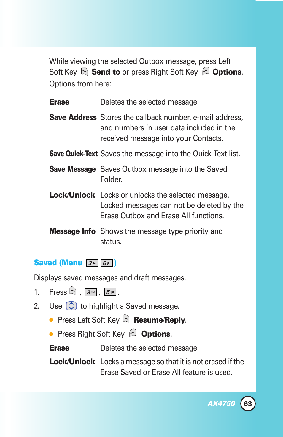 LG AX4750 User Manual | Page 63 / 137