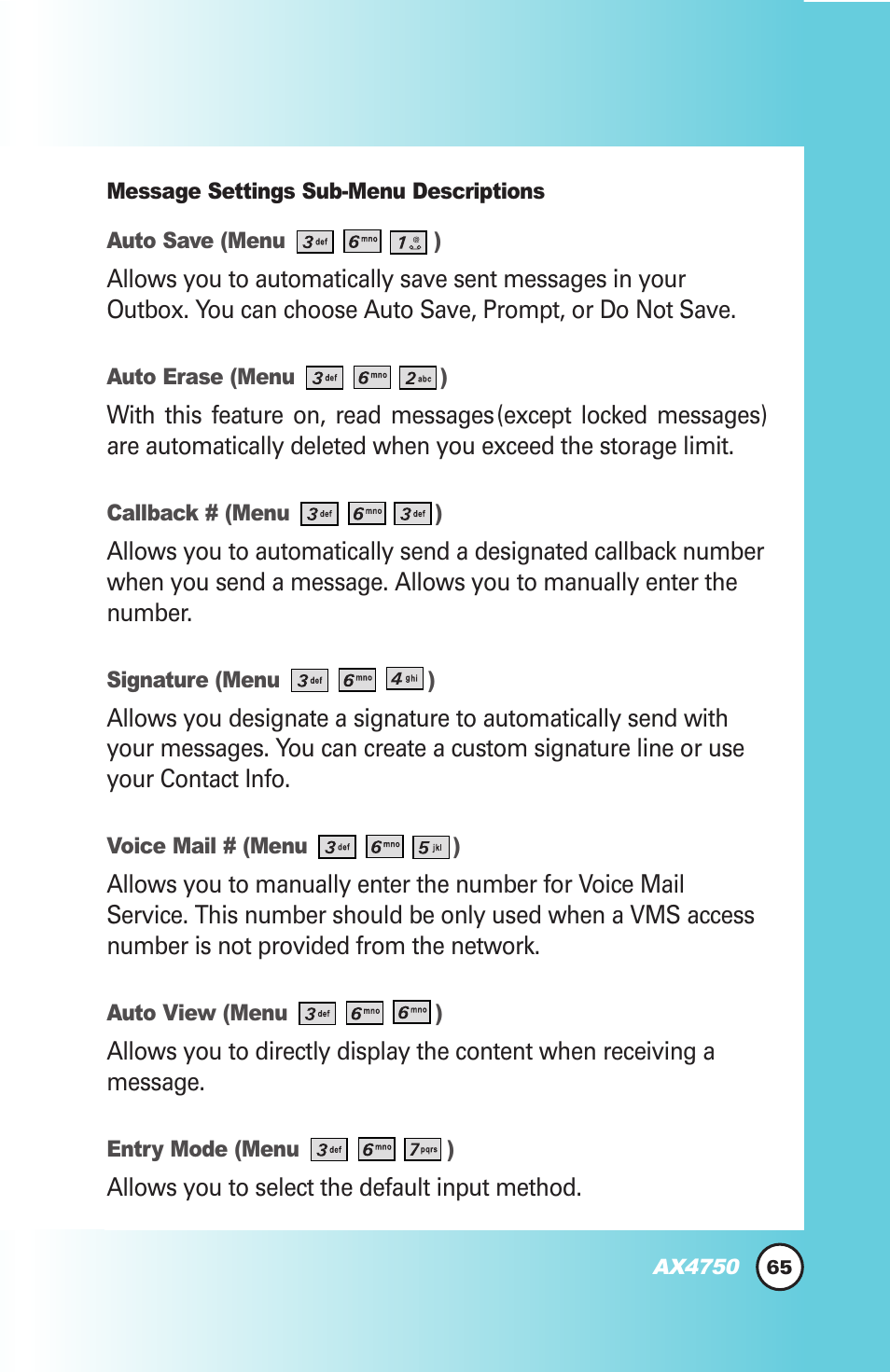 LG AX4750 User Manual | Page 65 / 137