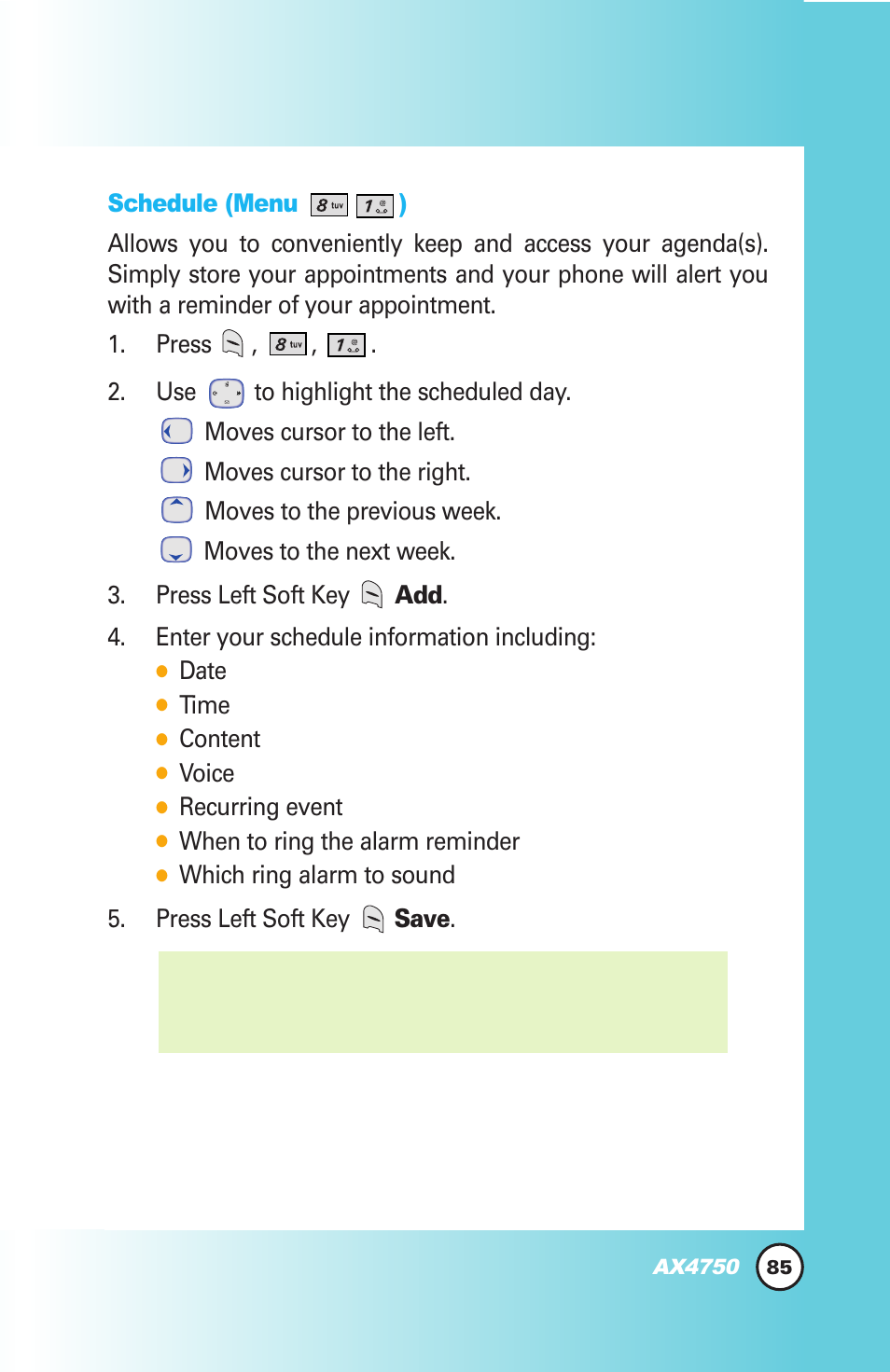 LG AX4750 User Manual | Page 85 / 137