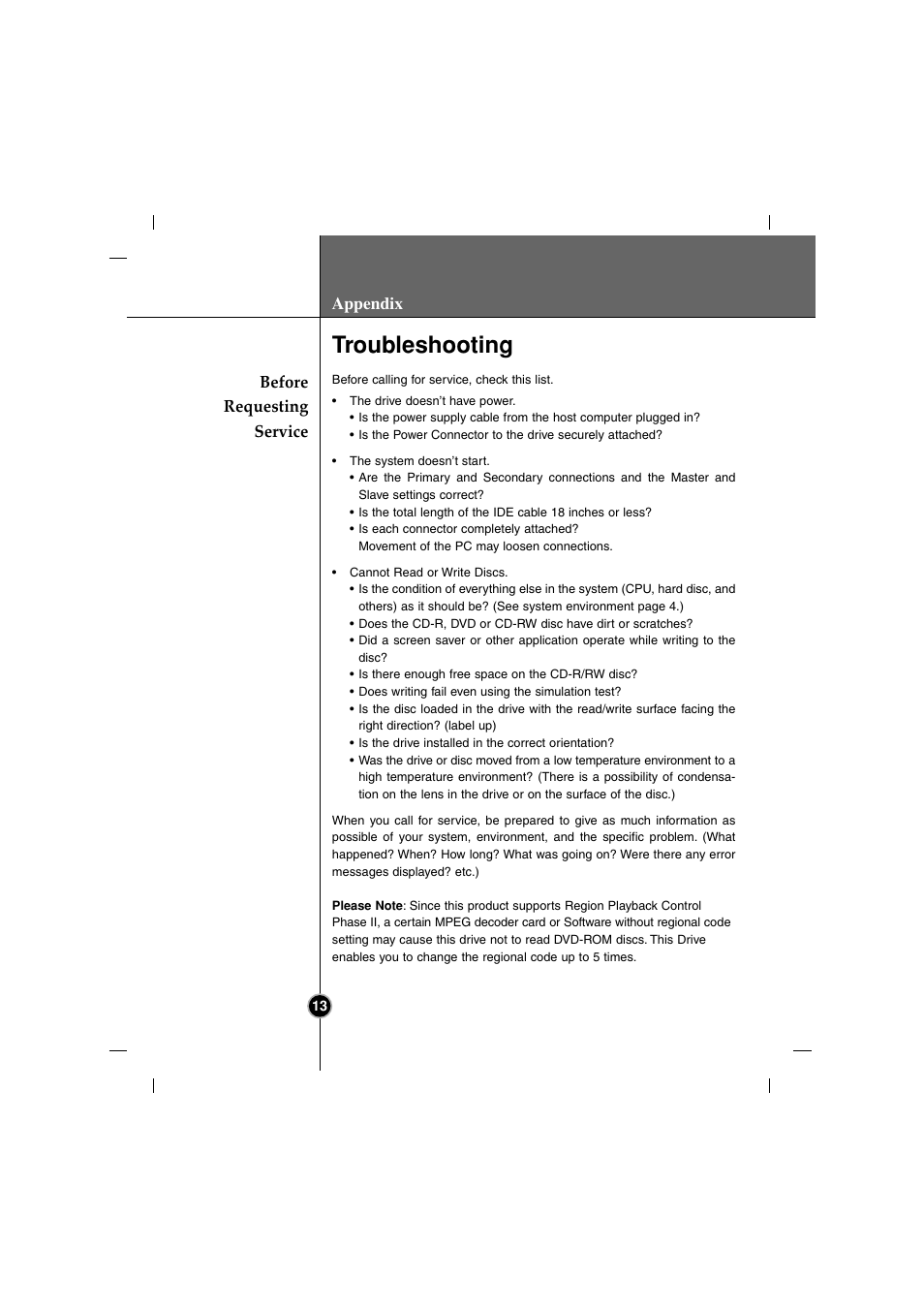 Troubleshooting, Directcd, V2.5b(s) | LG GCC-4480B User Manual | Page 16 / 18