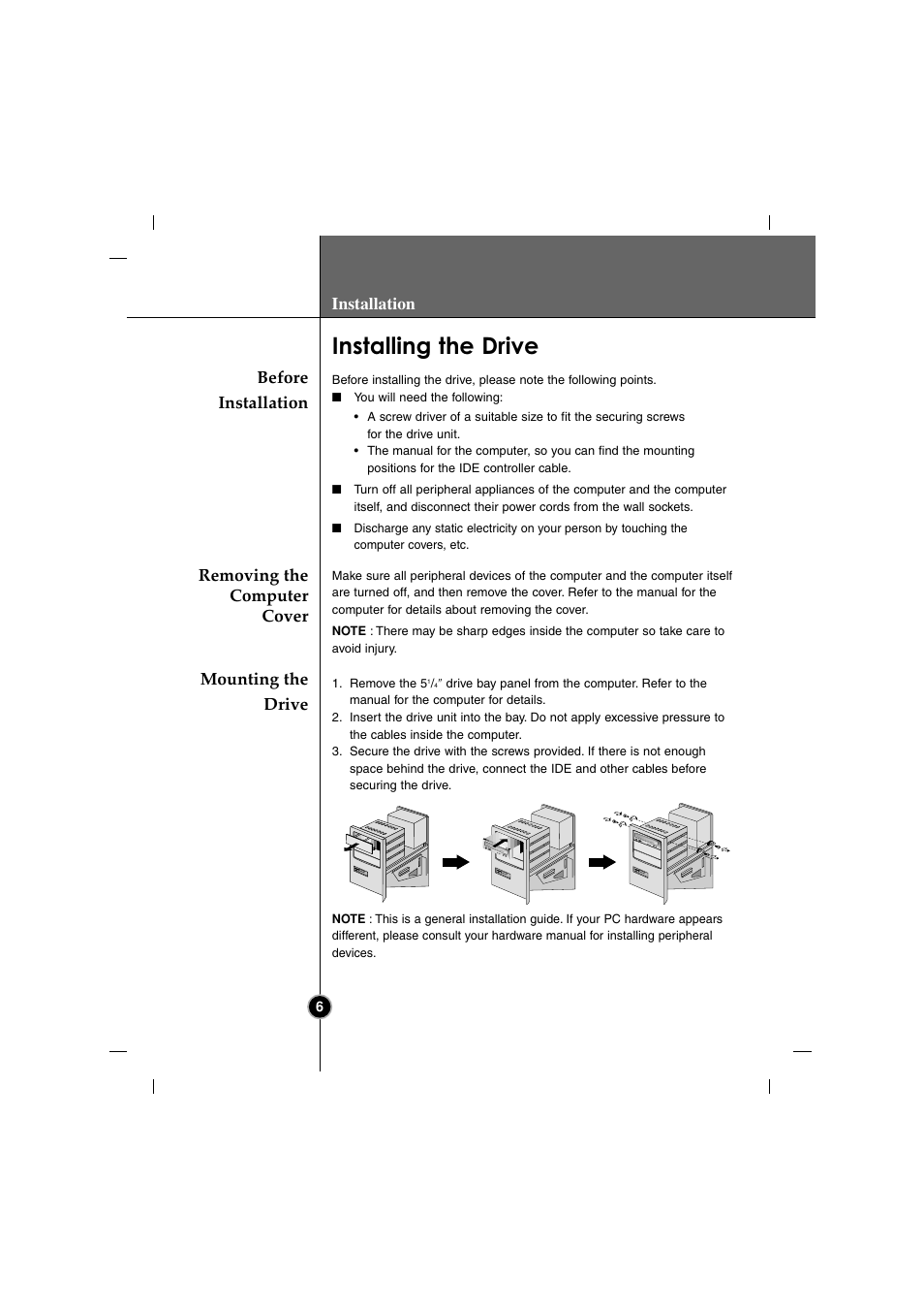Installing the drive, Directcd, V2.5b(s) | LG GCC-4480B User Manual | Page 9 / 18