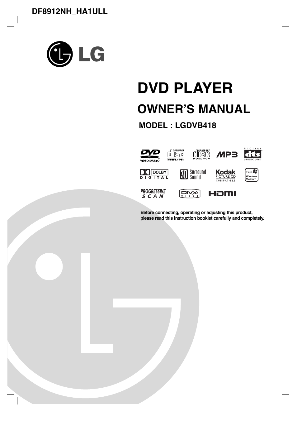 LG DVB418 User Manual | 36 pages