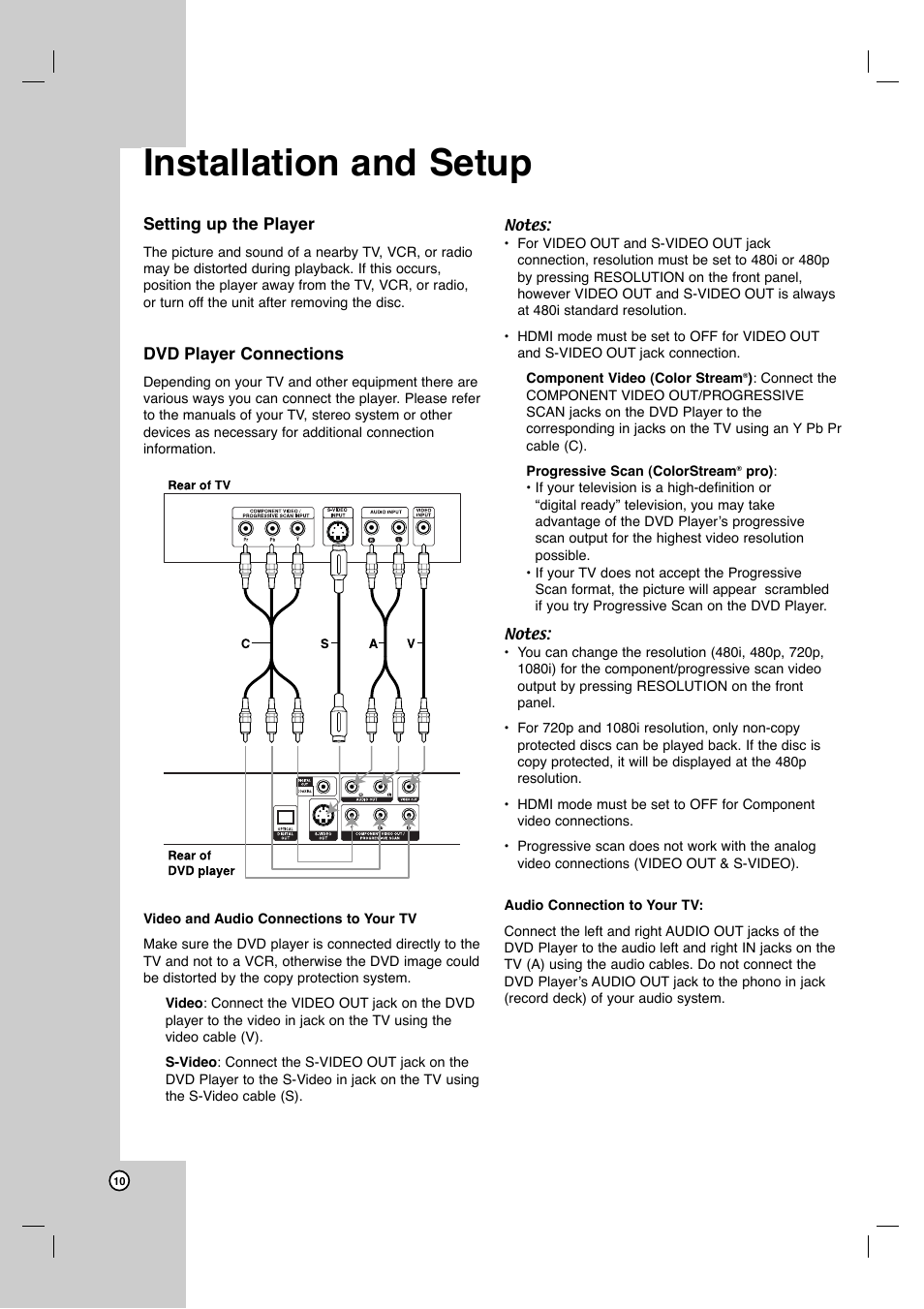 Installation and setup | LG DVB418 User Manual | Page 10 / 36