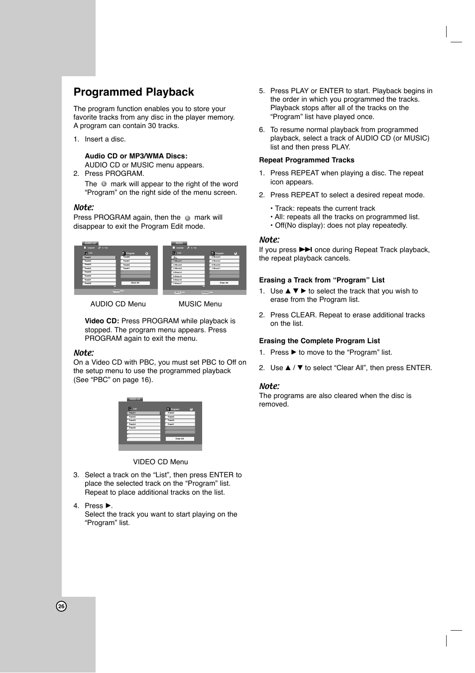 Programmed playback | LG DVB418 User Manual | Page 26 / 36