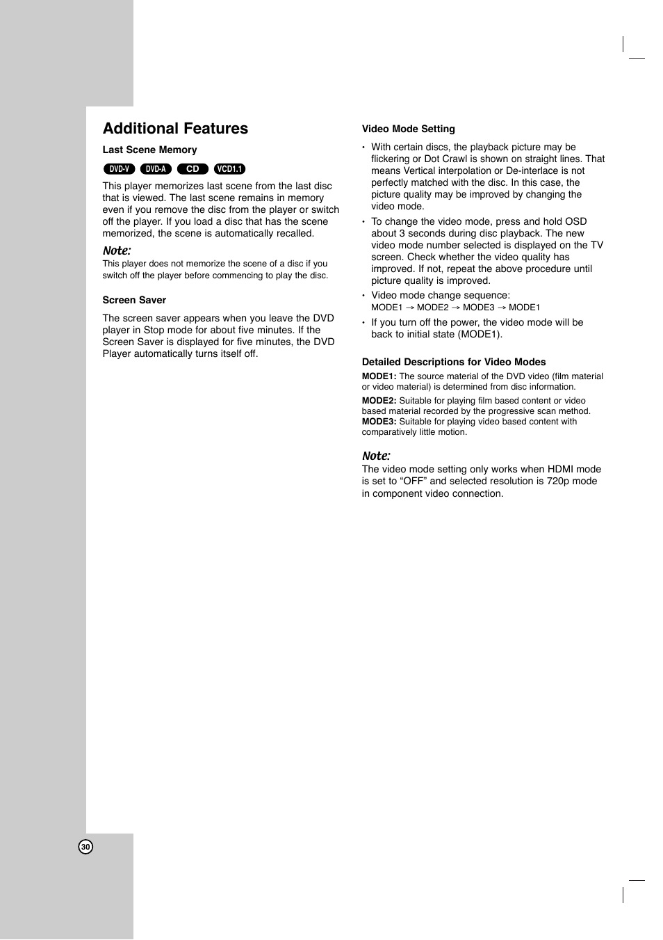 Additional features | LG DVB418 User Manual | Page 30 / 36