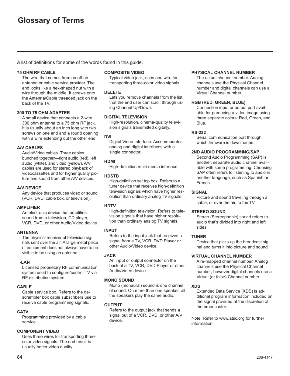 Glossary of terms | LG STB1000 User Manual | Page 84 / 86