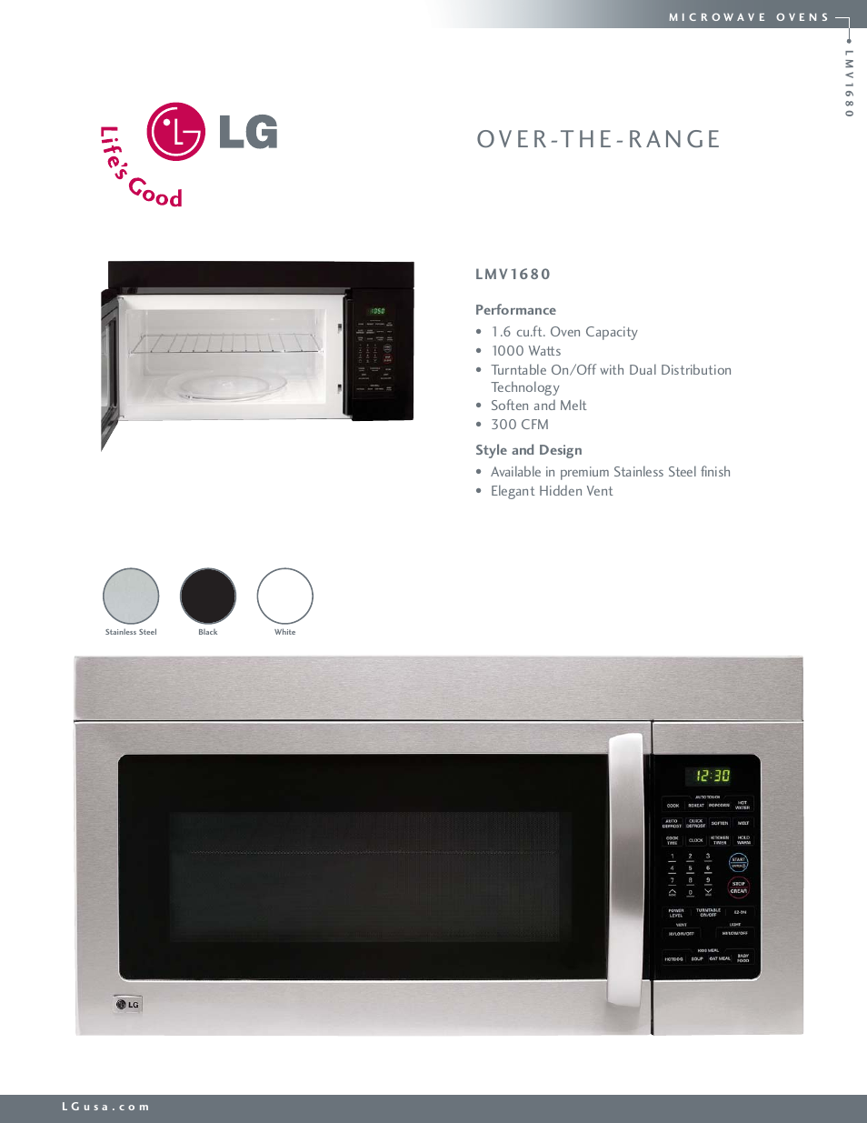 LG LMV1680 User Manual | 2 pages