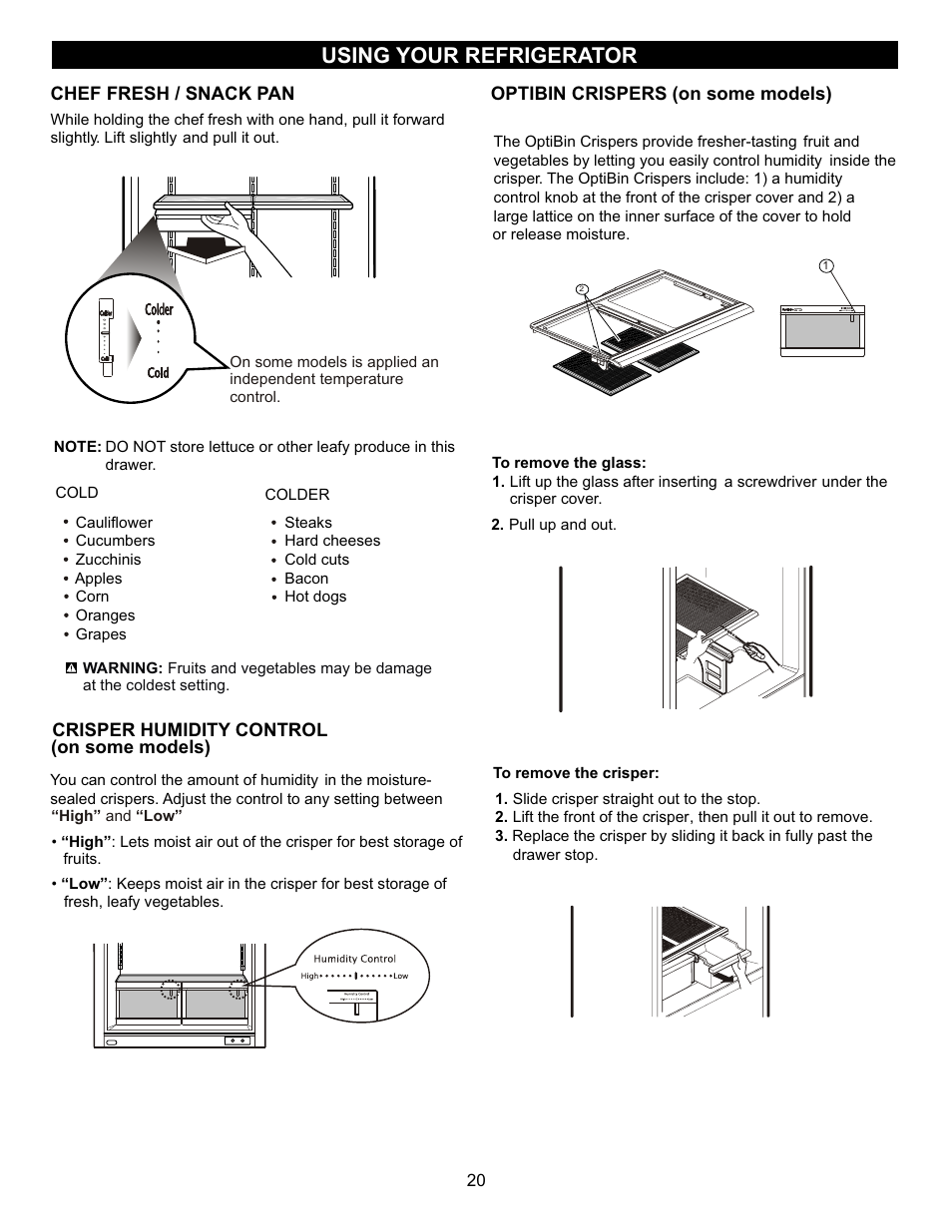 Using your refrigerator | LG LFX23961SB User Manual | Page 20 / 68